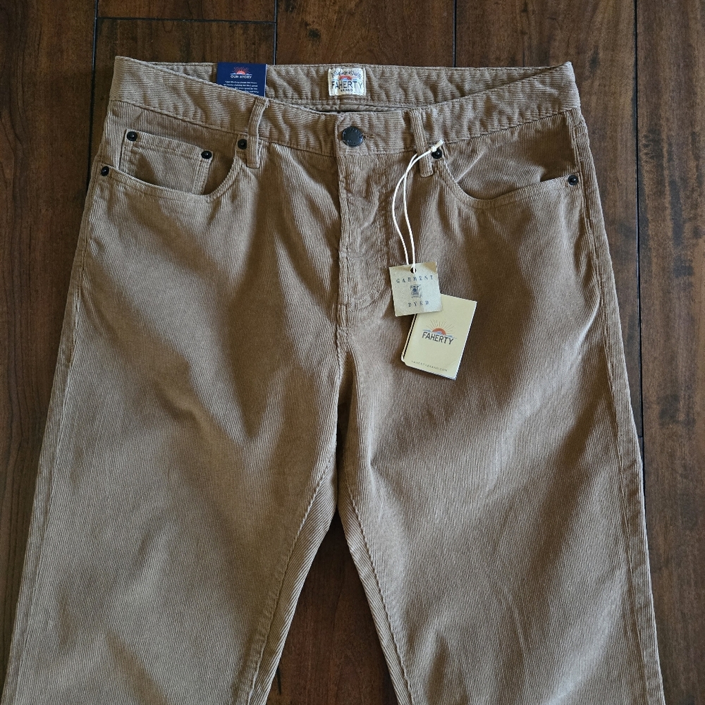 Faherty Stretch Corduroy 5-Pocket Men's Pant Rum Raw Umber Garment Dyed 30x32 - Picture 6 of 16